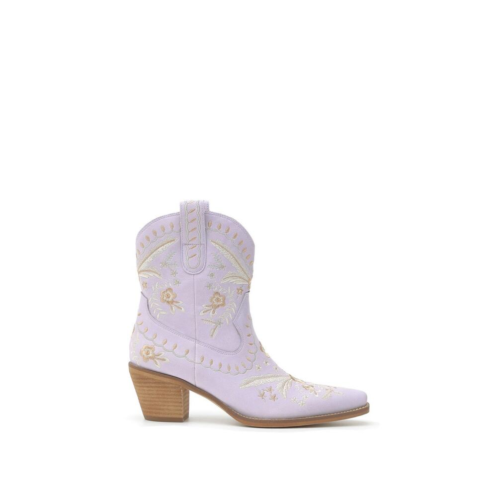 Mi.im Corral botanical Embroidered Lavender Western Boots Brand New Size 9 - Picture 2 of 9